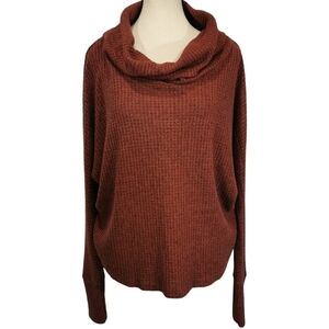 Heimious Waffle Knit Cowl Neck Sweater Baked Clay- Sz M Open To Offers